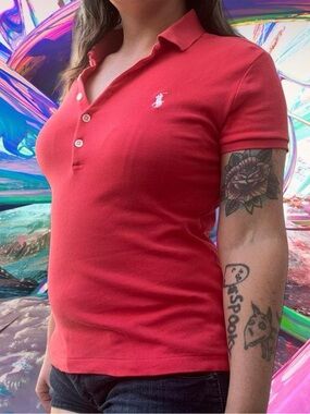 vtg y2k fitted polo shirt - polo ralph lauren, sz sm NWOT